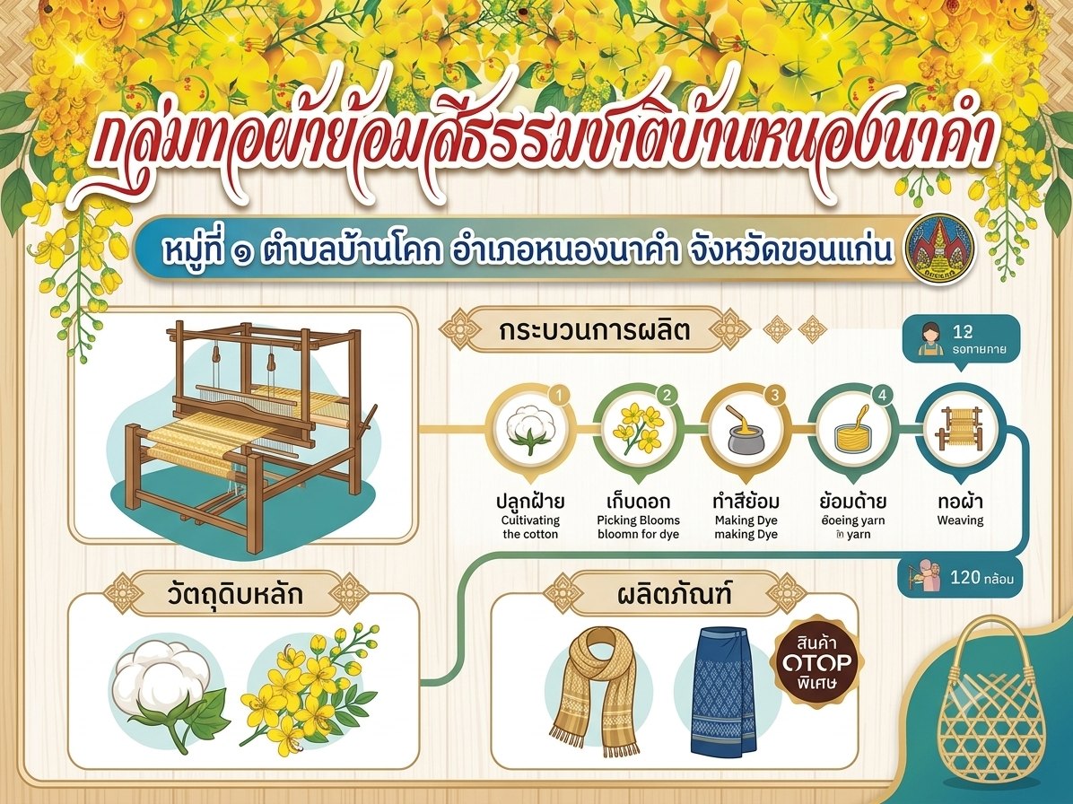 กลุ่มทอผ้าฝ้ายย้อมสีธรรมชาติบ้านหนองนาคำ
